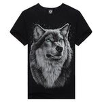 Mens Cotton Round Neck Clothes Short Sleeve Digital Wolf 3D Printed T-Shirt