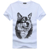 Mens Cotton Round Neck Clothes Short Sleeve Digital Wolf 3D Printed T-Shirt