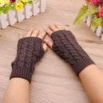 Pair of glove unisex men women cute mittens fingerless knitted long gloves arm warmer