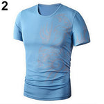 Men's Fashion Summer Cool Style Short Sleeve Round Neck Dragon Print T-shirt